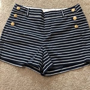 JCrew nautical striped shorts with cute buttons